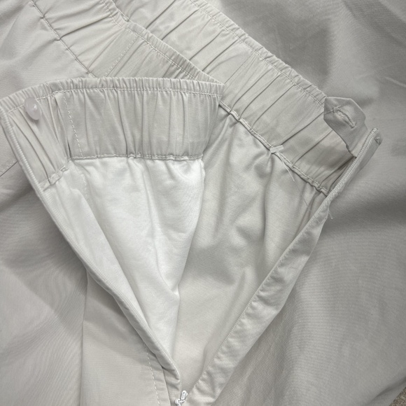 Eileen Fisher Pants 1X Light Gray Wide Leg Elastic Waist Side Zip Organic Cotton - Picture 5 of 13